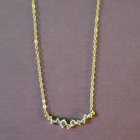 Gold plated silver & CZ necklace - Picture 4 of 5